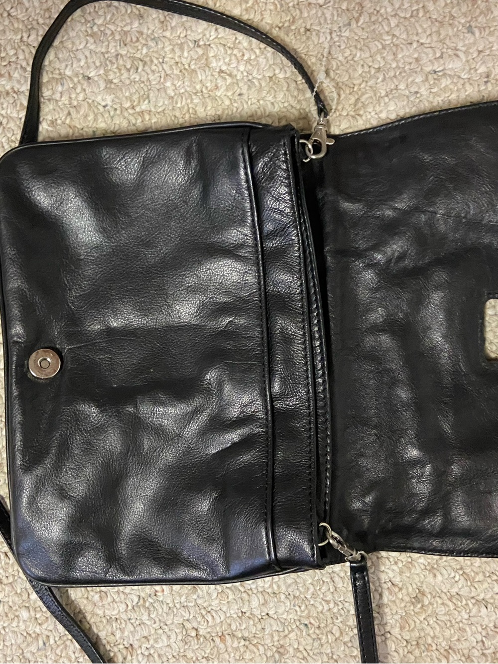 Botkier Black Leather Crossbody with Silver Accent - Picture 3 of 6